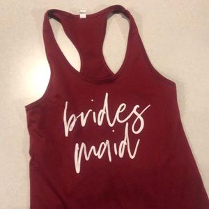 Bridesmaid maroon colored tank